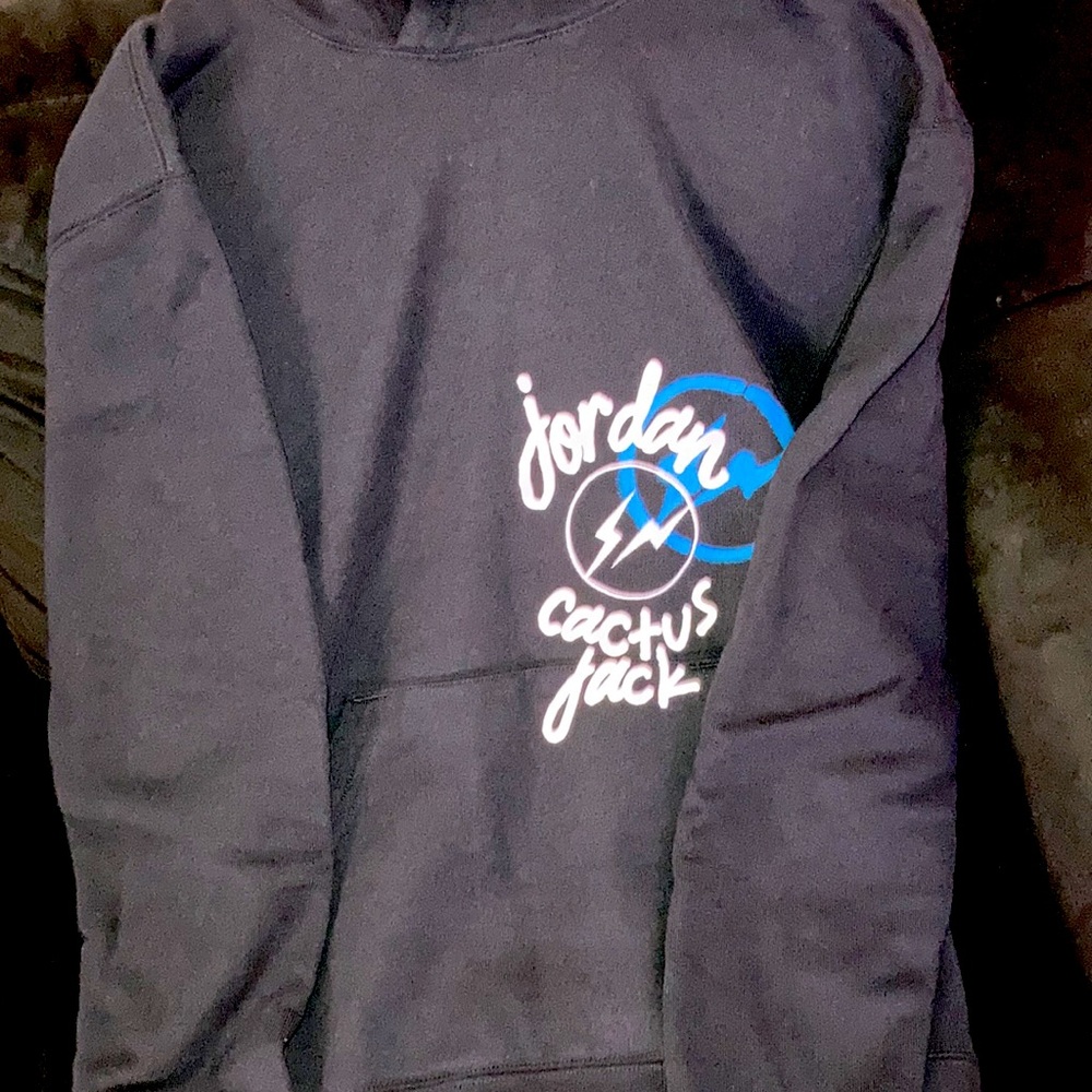 Black Jordans pull over hoodie. Size extra small